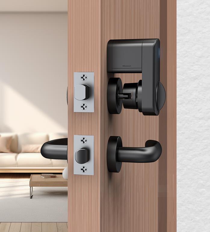 Smart lock and video doorbell at a front door