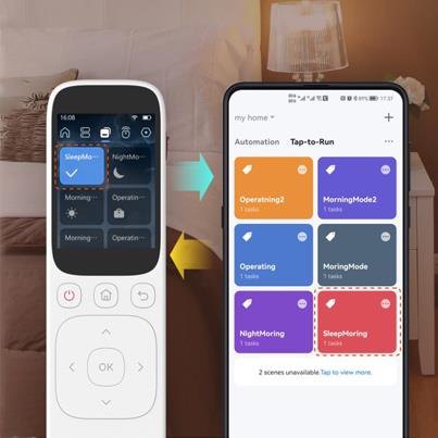 The Homynex app controlling devices room by room